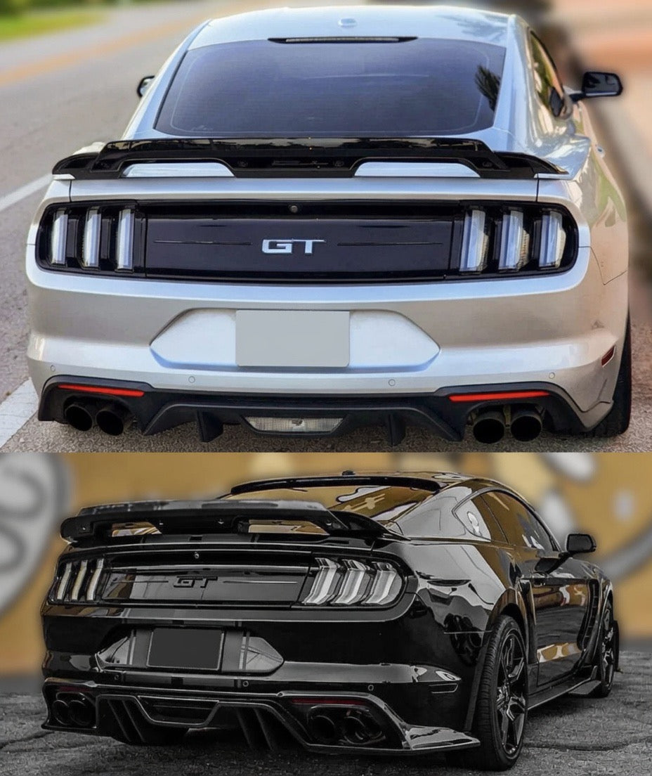 GT500 STYLE SMOKE GURNEY FLAP WICKER BILL SPOILER - FORD MUSTANG (2015–2023)