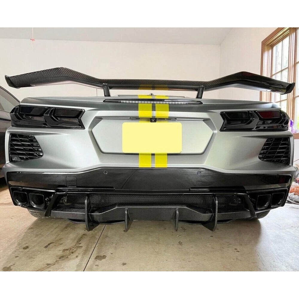 2020–2026 Chevrolet Corvette C8 Carbon Fiber Rear Diffuser with Canards