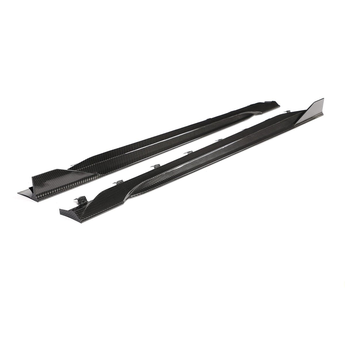 REAL CARBON FIBER SIDE SKIRTS WITH WINGLETS FOR FORD MUSTANG S650 (2024+)