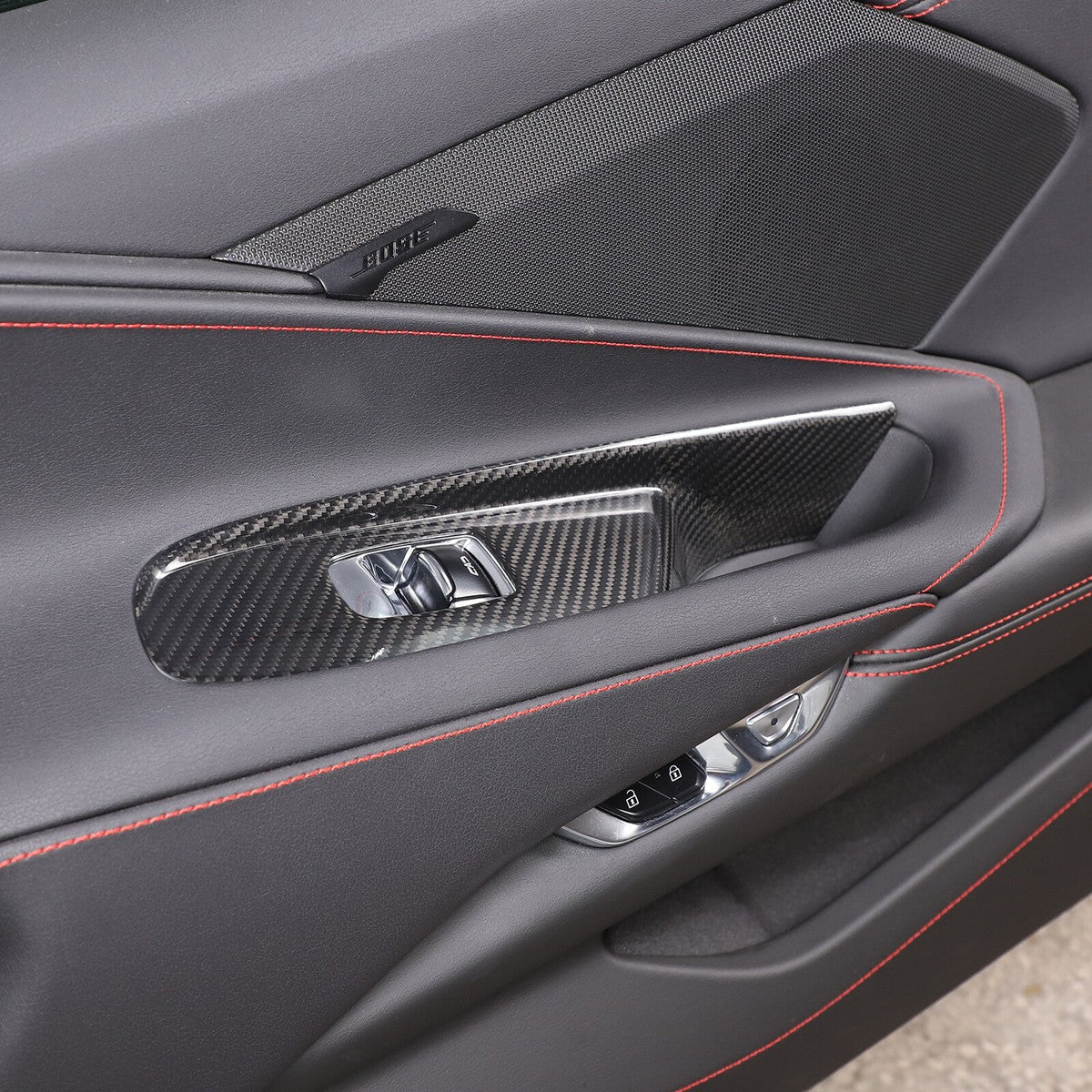 Chevrolet Corvette C8 Carbon Fiber Window Switch Trim Covers