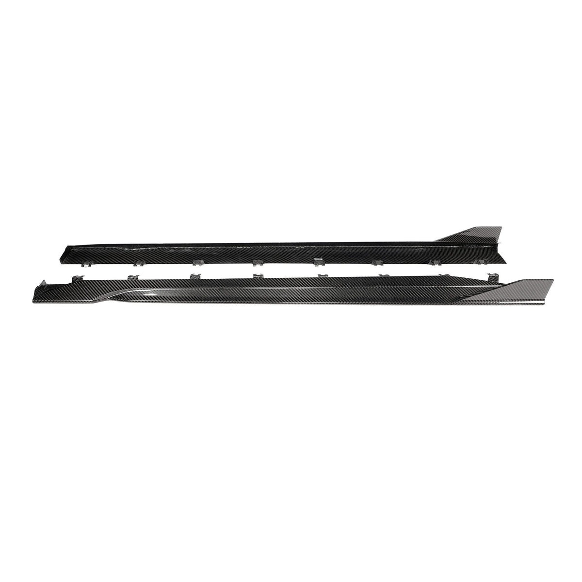 REAL CARBON FIBER SIDE SKIRTS WITH WINGLETS FOR FORD MUSTANG S650 (2024+)