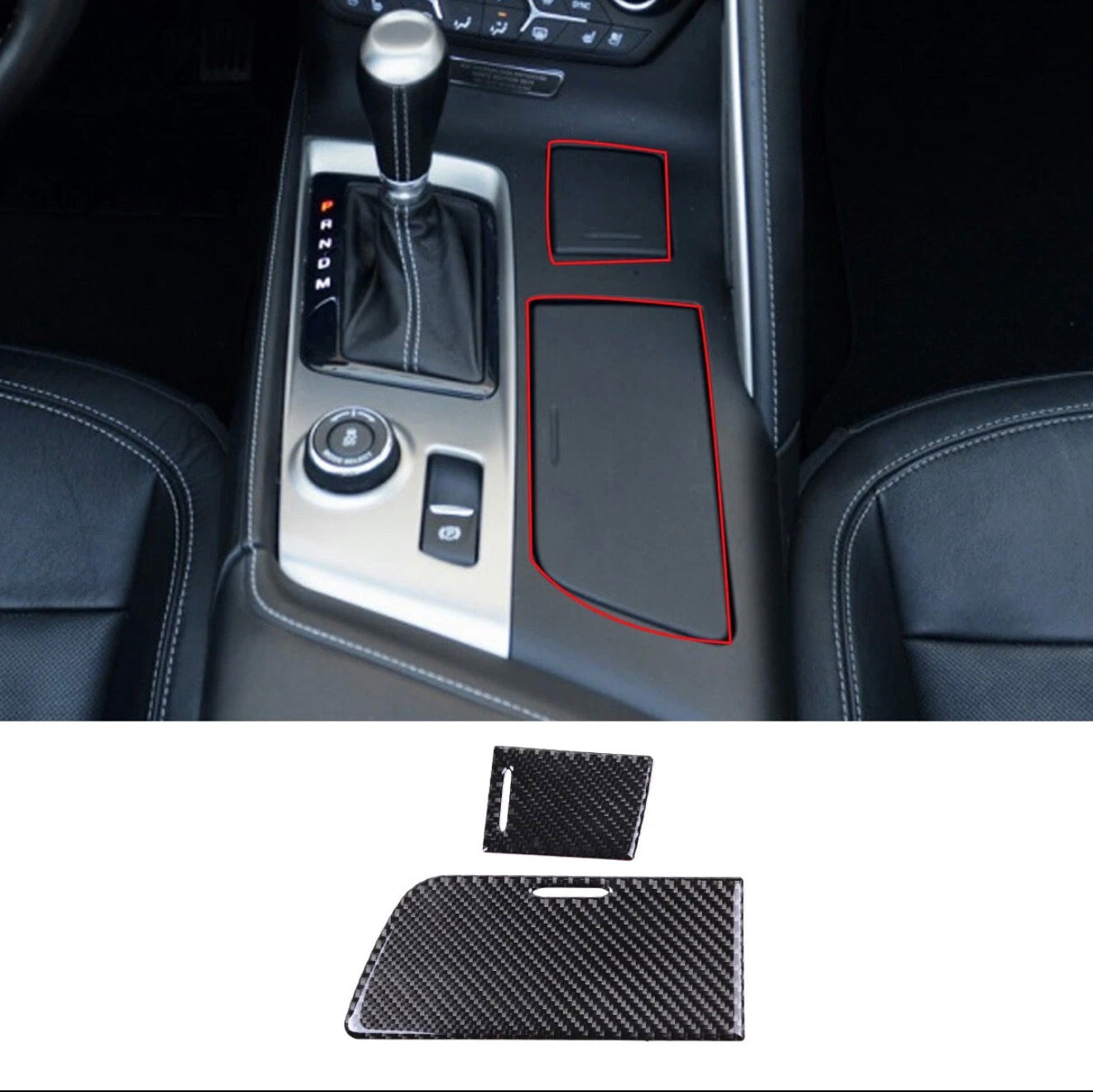 CARBON FIBER CUP HOLDER COVER PANEL - CHEVROLET CORVETTE C7 (2014–2019)
