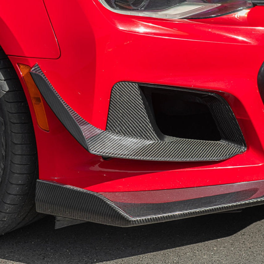 CARBON FIBER FRONT BUMPER CANARDS - CHEVROLET CAMARO SS (2016–2018)