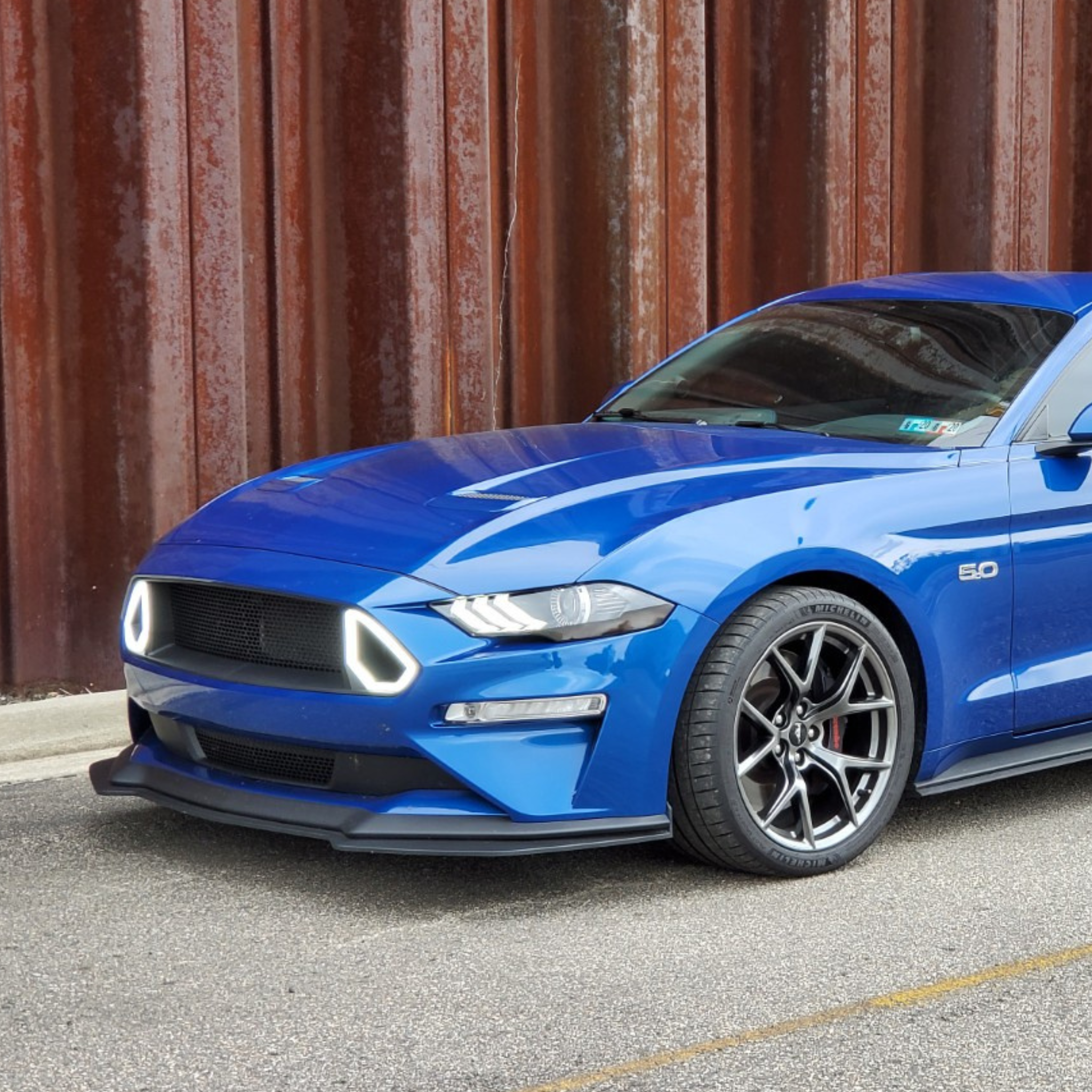 AAD MATTE BLACK FRONT BUMPER LIP SPLITTER - FORD MUSTANG GT (2018–2023)