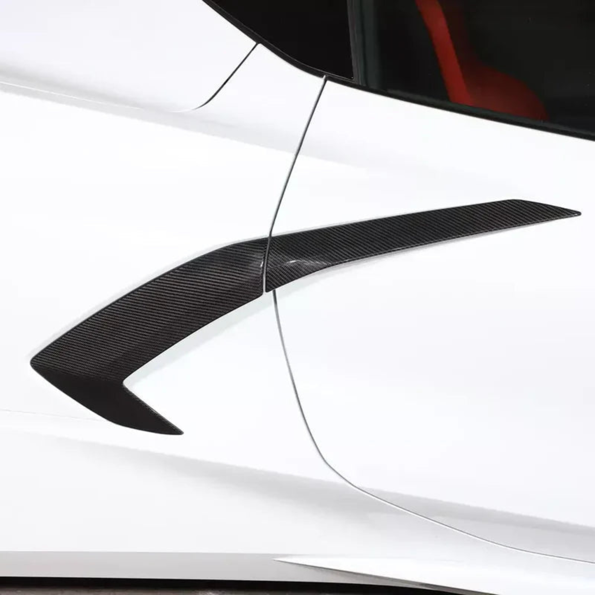 2020+ Chevrolet Corvette C8 Carbon Fiber Side Fender Vent Trim Covers