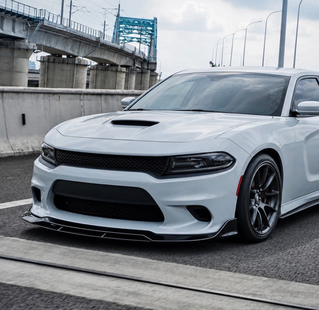 V3 GLOSS BLACK FRONT BUMPER LIP SPLITTER - DODGE CHARGER SRT (2015–2023)