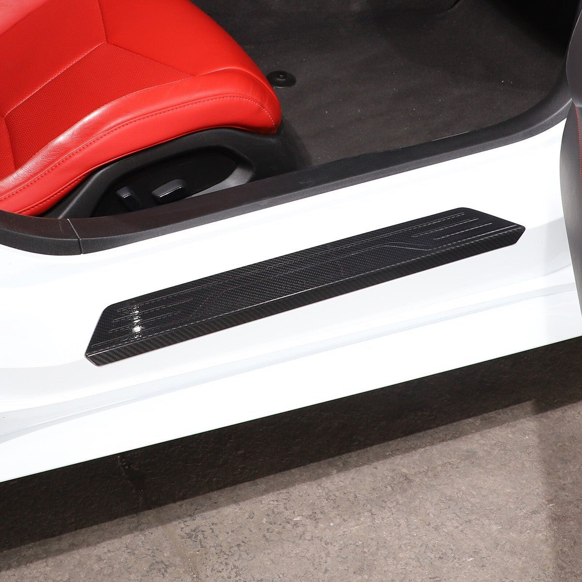 Chevrolet Corvette C8 Carbon Fiber Dashboard Door Sill Covers