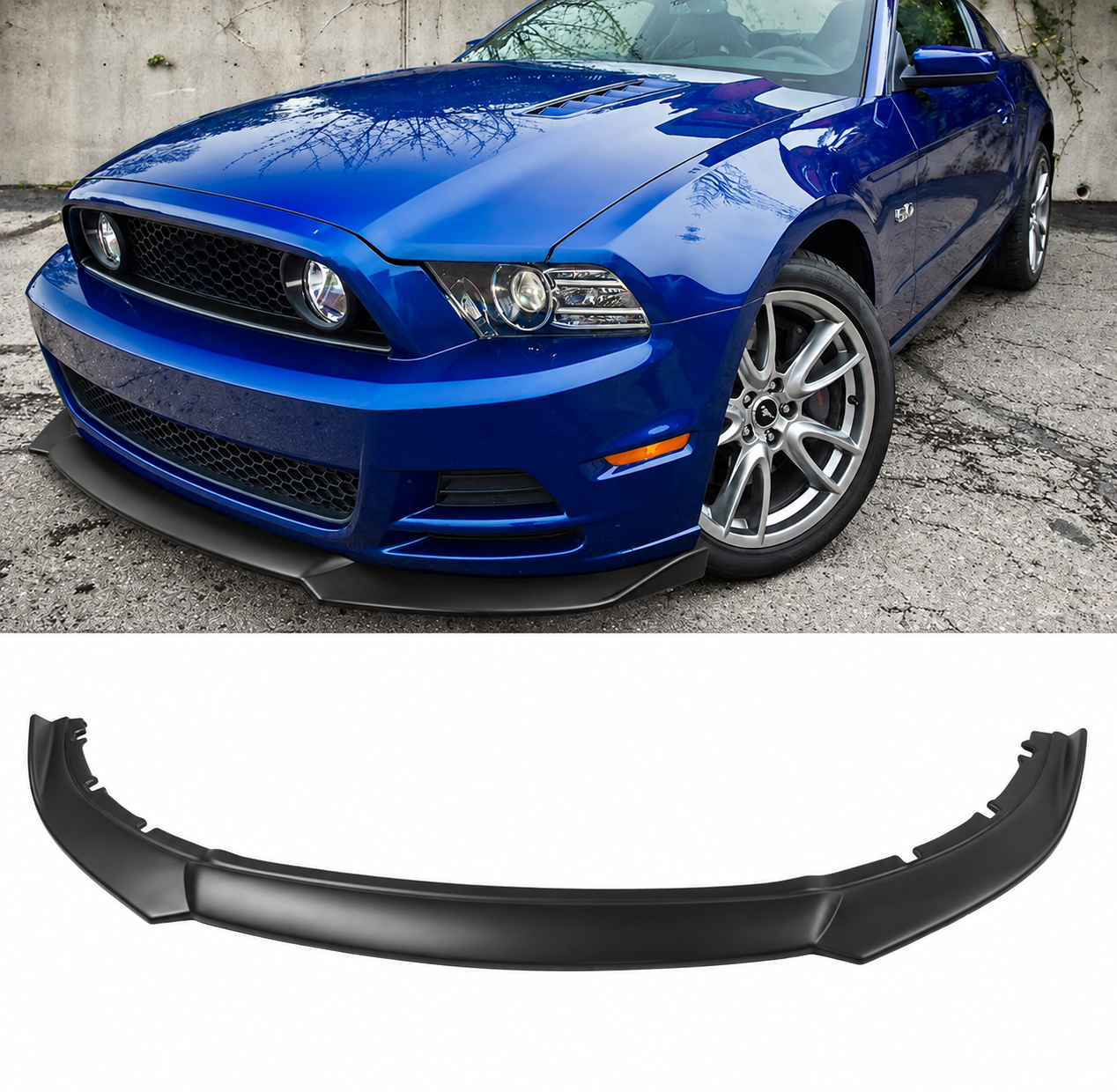 SHELBY STYLE BLACK FRONT BUMPER LIP SPOILER - FORD MUSTANG (2013–2014)