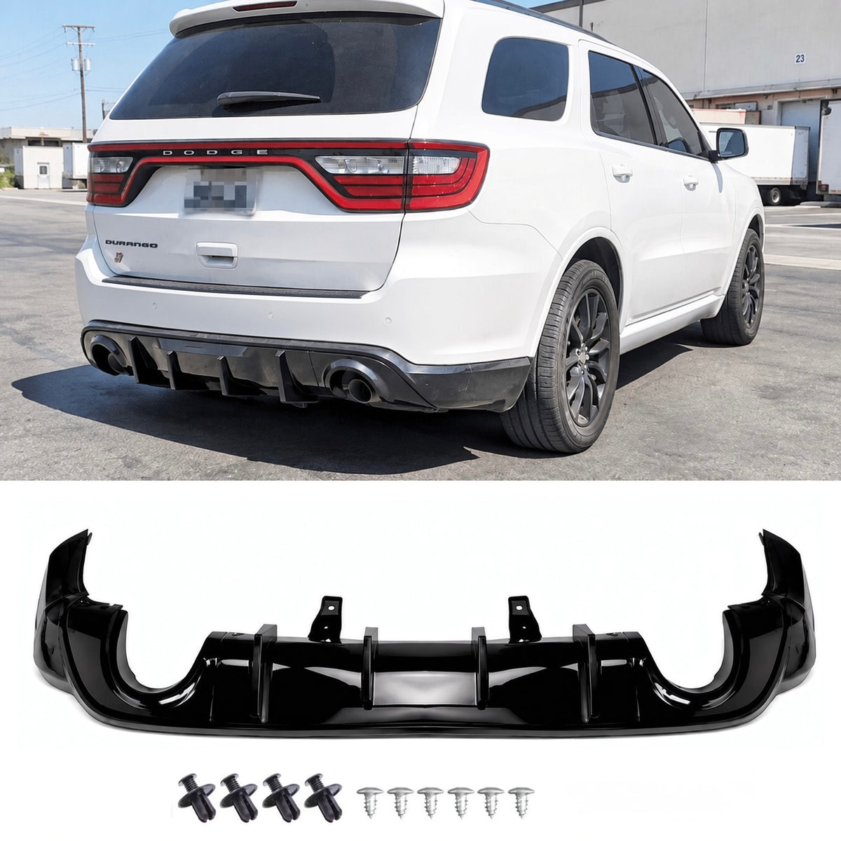 2021–2024 Dodge Durango SRT / Hellcat Gloss Black Front Lip / Rear Diffuser