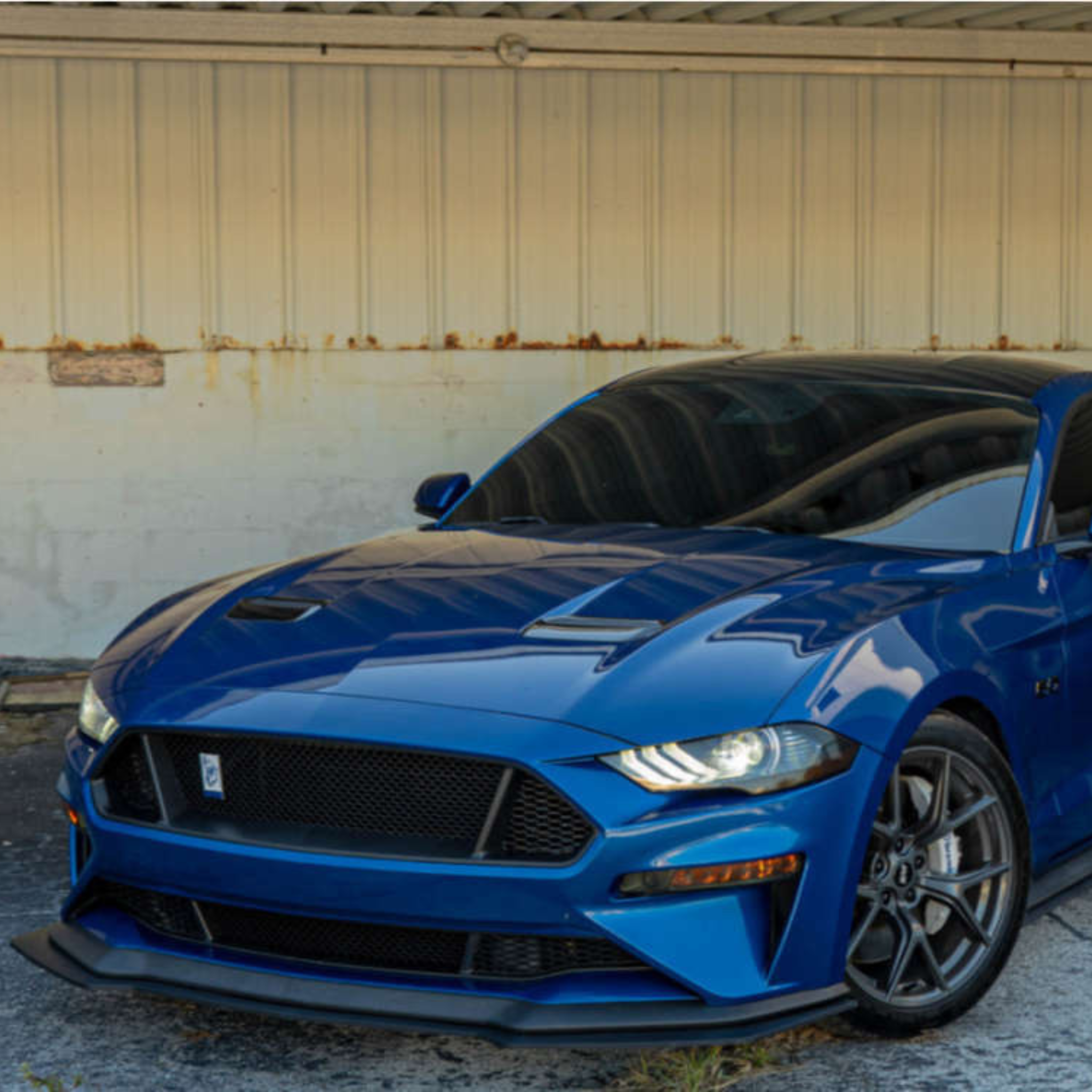 AAD MATTE BLACK FRONT BUMPER LIP SPLITTER - FORD MUSTANG GT (2018–2023)