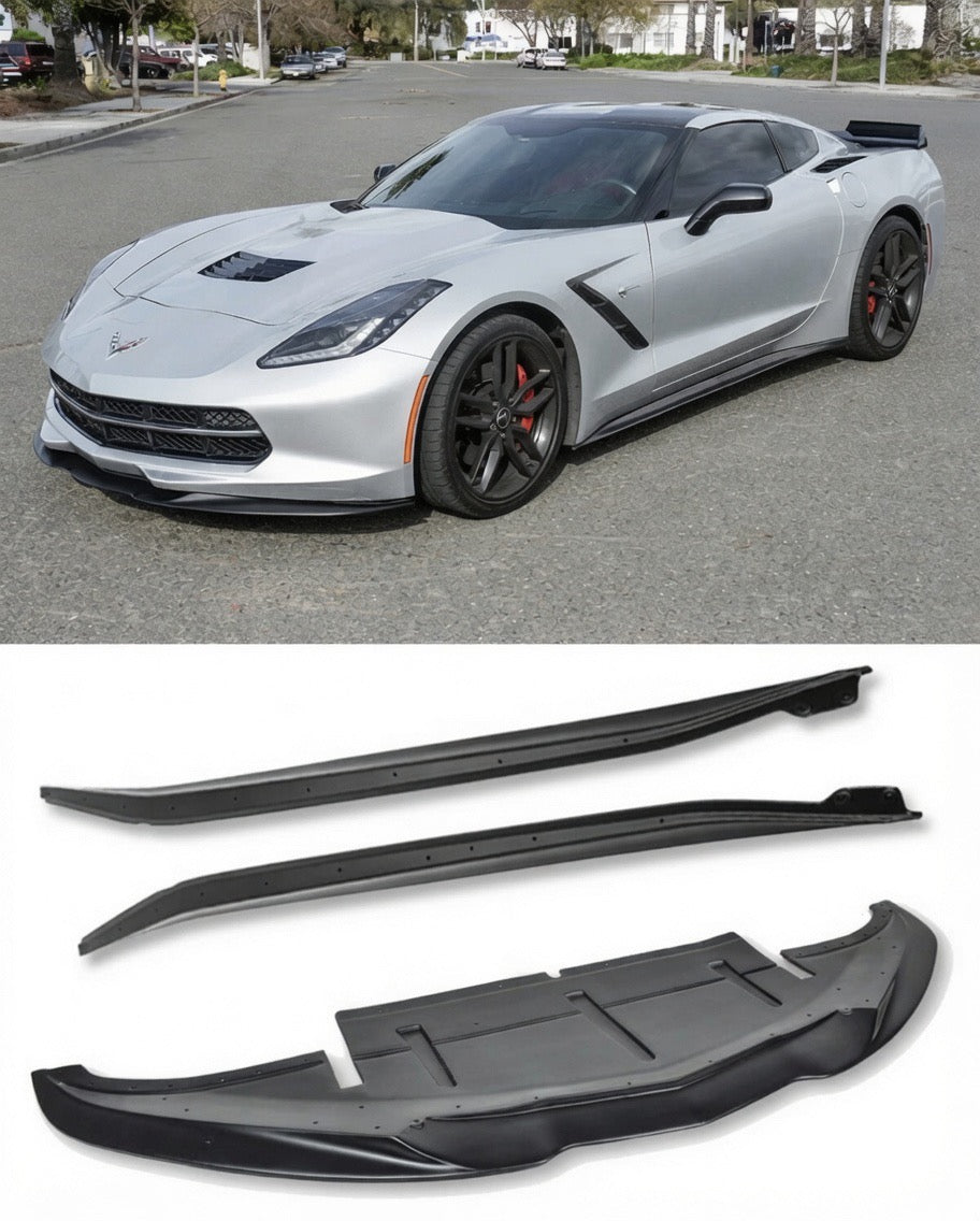 AAD CARBON FIBER FRONT LIP & SIDE SKIRT COMBO - CHEVROLET CORVETTE C7 (2014–2019)