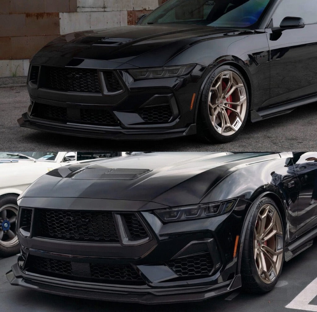 3PCS FRONT BUMPER LIP SPLITTER - FORD MUSTANG ECOBOOST / GT (2024–2026)