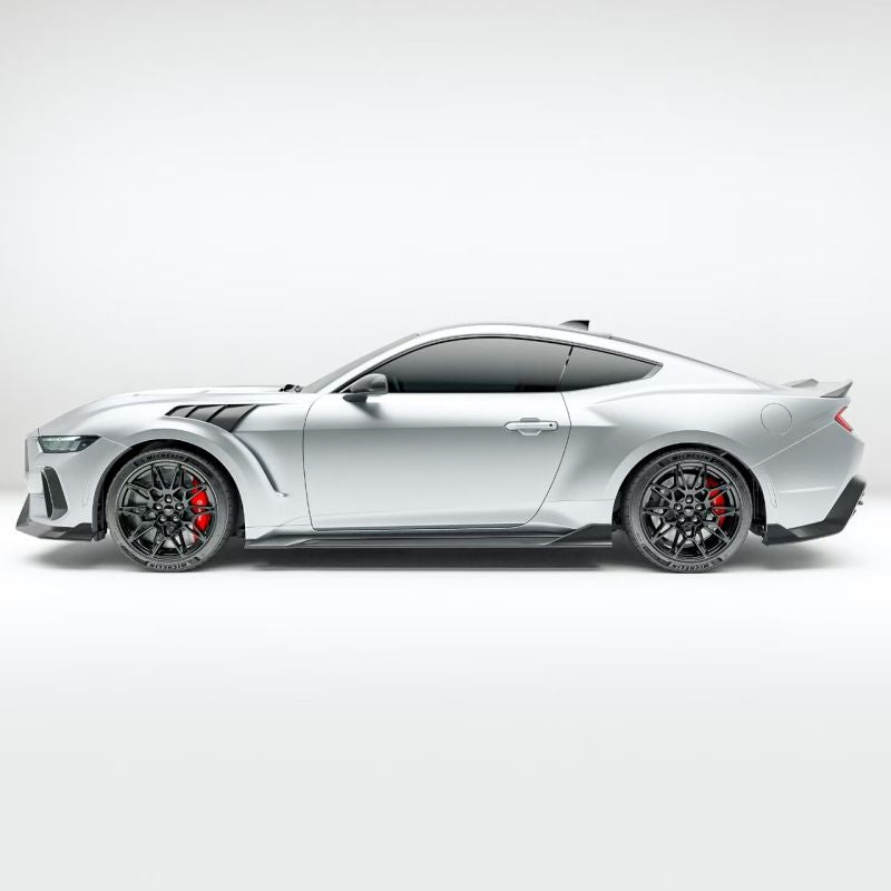 REAL CARBON FIBER SIDE SKIRTS WITH WINGLETS FOR FORD MUSTANG S650 (2024+)