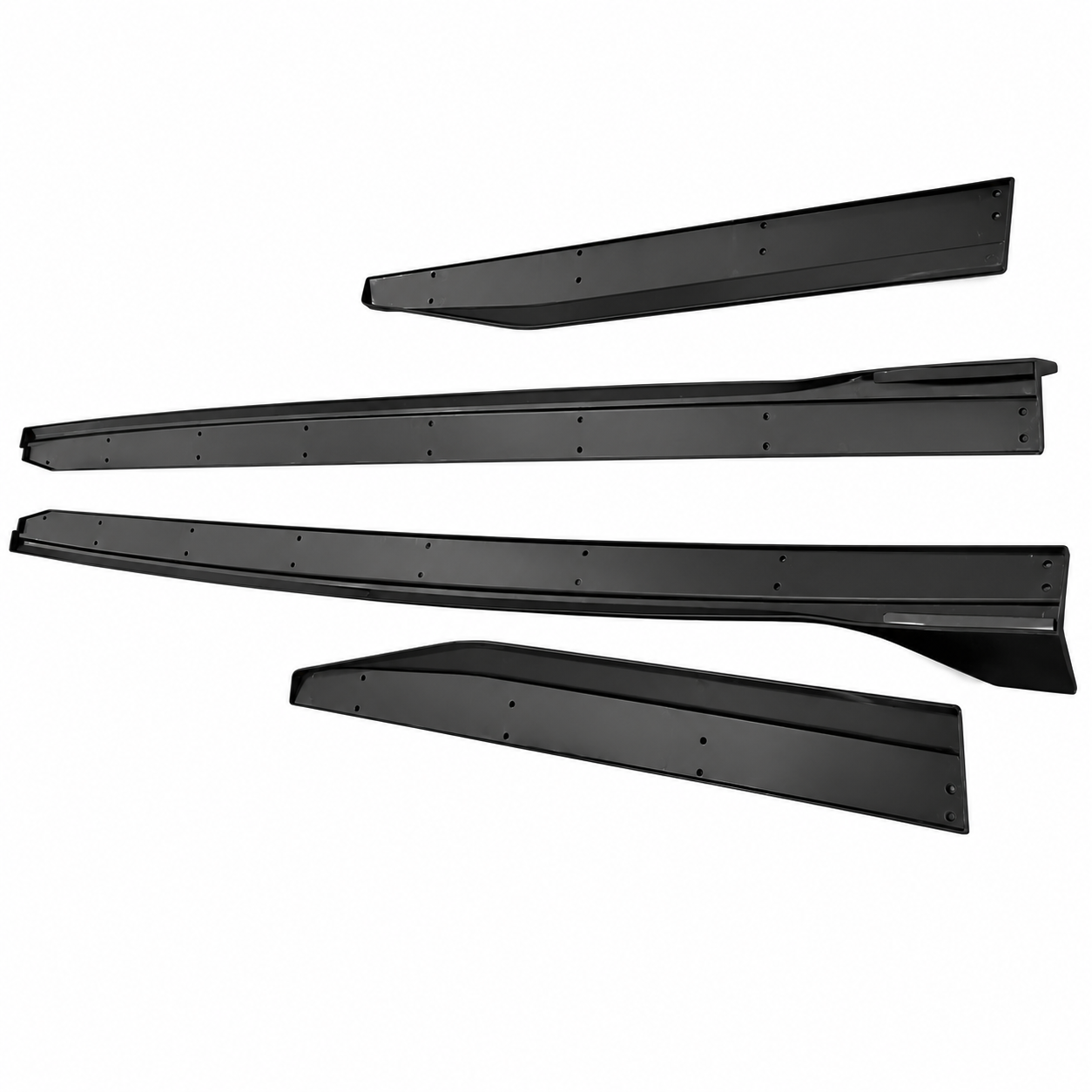 GT500 STYLE 4PCS MATTE BLACK SIDE SKIRTS ROCKER PANELS - FORD MUSTANG (2015–2023)