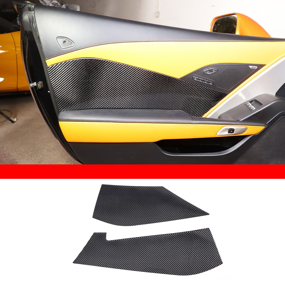 CARBON FIBER INTERIOR DOOR PANEL FRAME TRIM - CHEVROLET CORVETTE C7 (2014–2019)