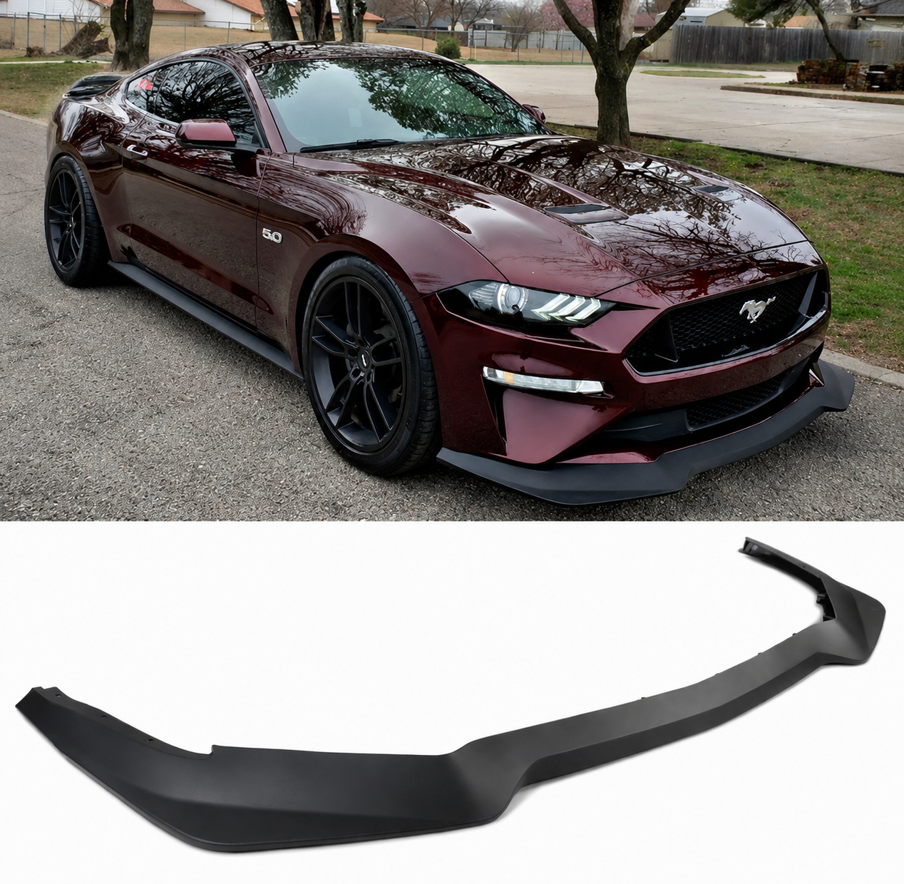 GT PERFORMANCE STYLE FRONT SPLITTER KIT - FORD MUSTANG (2018–2023)