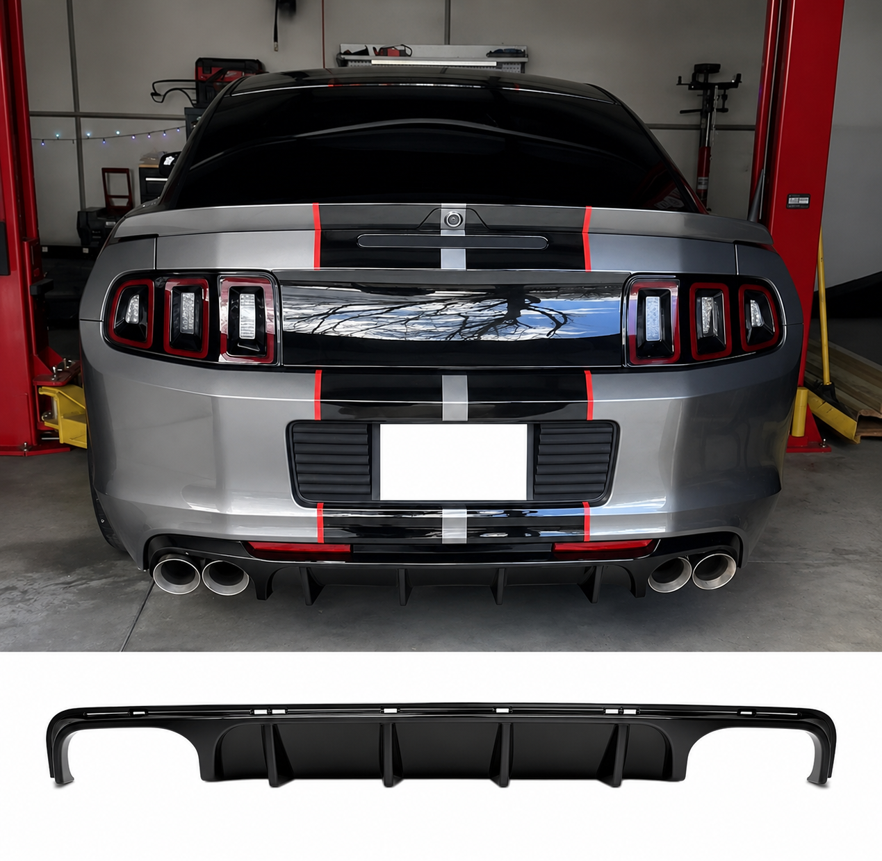 V2 REAR BUMPER DIFFUSER - FORD MUSTANG GT500 (2013–2014)
