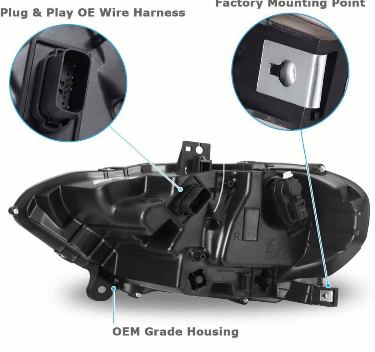 2018–2022 Ford Mustang LED DRL Projector Headlights