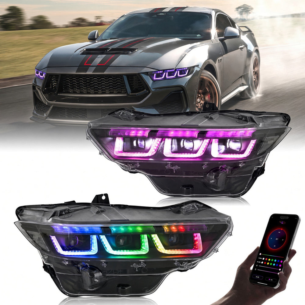2024–2026 Ford Mustang RGB Triple LED Animated Headlights