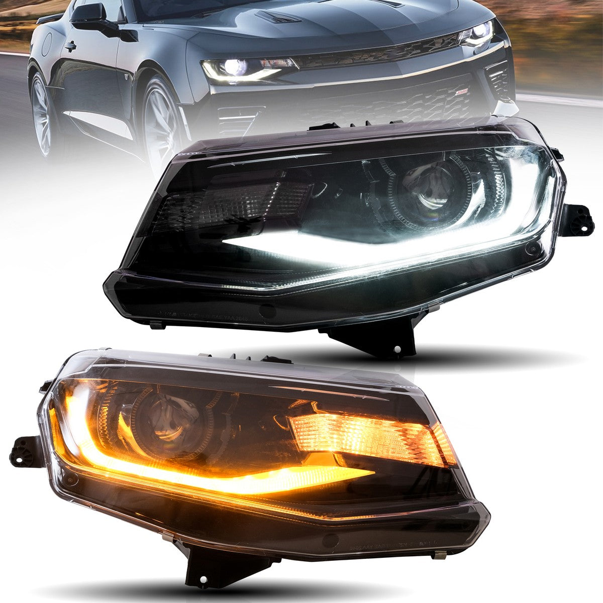 AAD Style LED Dual Beam Projector Headlights – Chevrolet Camaro 2016-2022