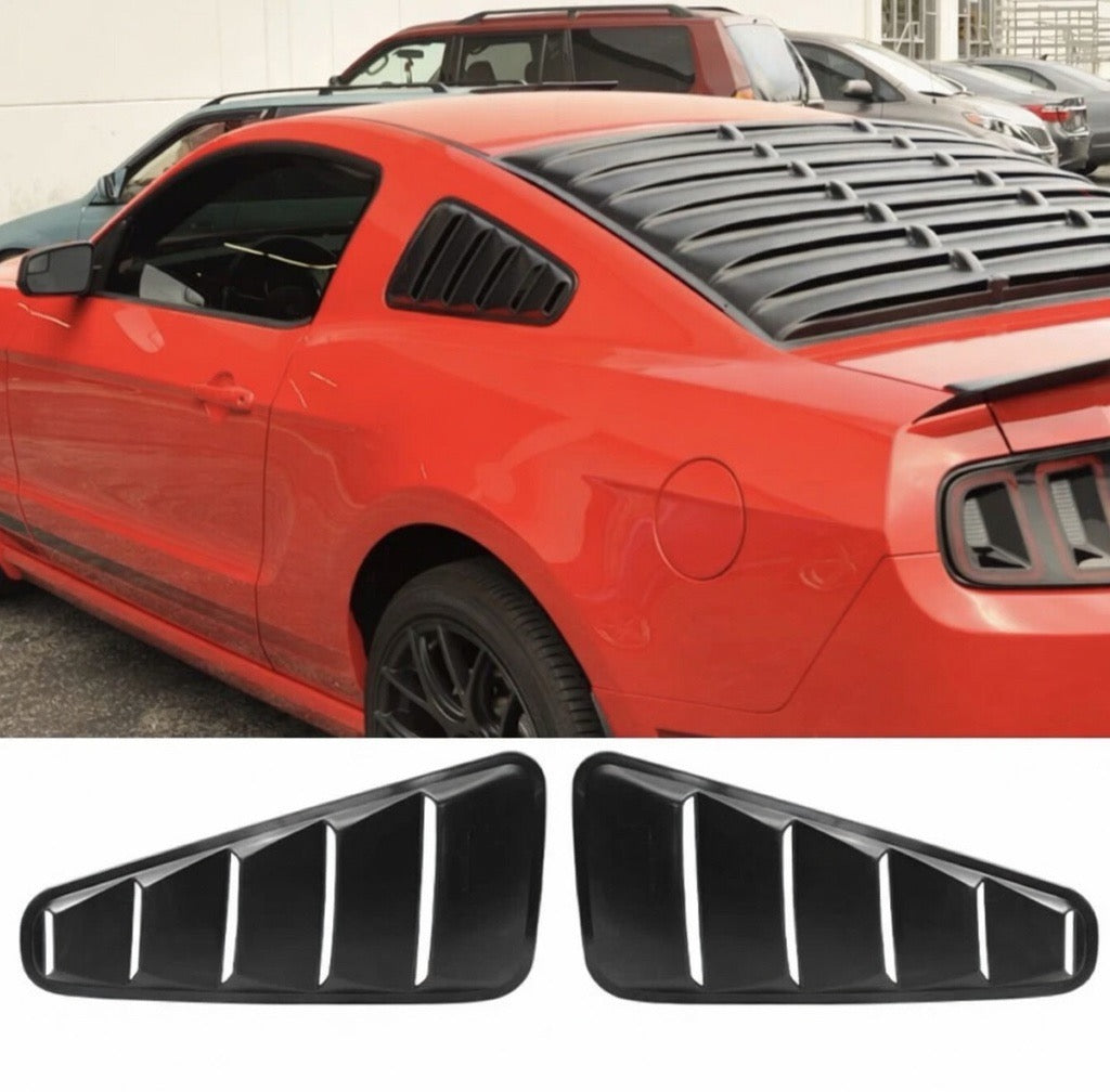 SIDE QUARTER WINDOW LOUVER SUN SHADE COVERS (PAIR) - FORD MUSTANG (2010–2014)
