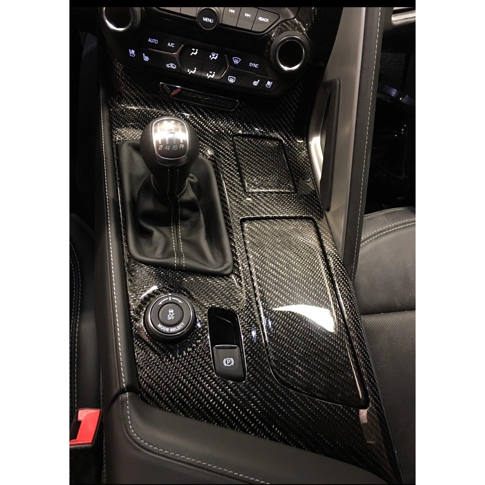 CARBON FIBER CENTER CONSOLE PANEL - CHEVROLET CORVETTE C7 STINGRAY COUPE (2014–2019)