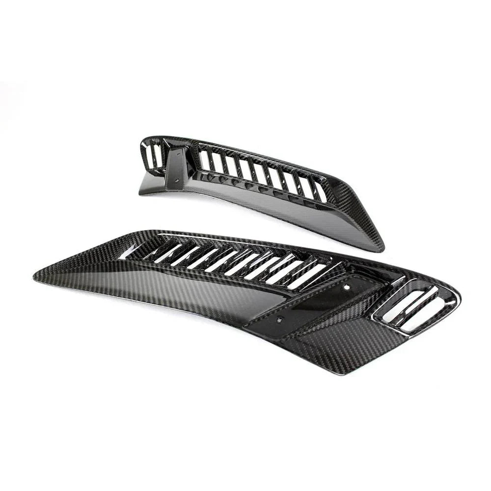 CARBON FIBER FRONT BUMPER SIDE FENDER GRILLE VENTS - CHEVROLET CORVETTE C7 Z06 (2015–2019)