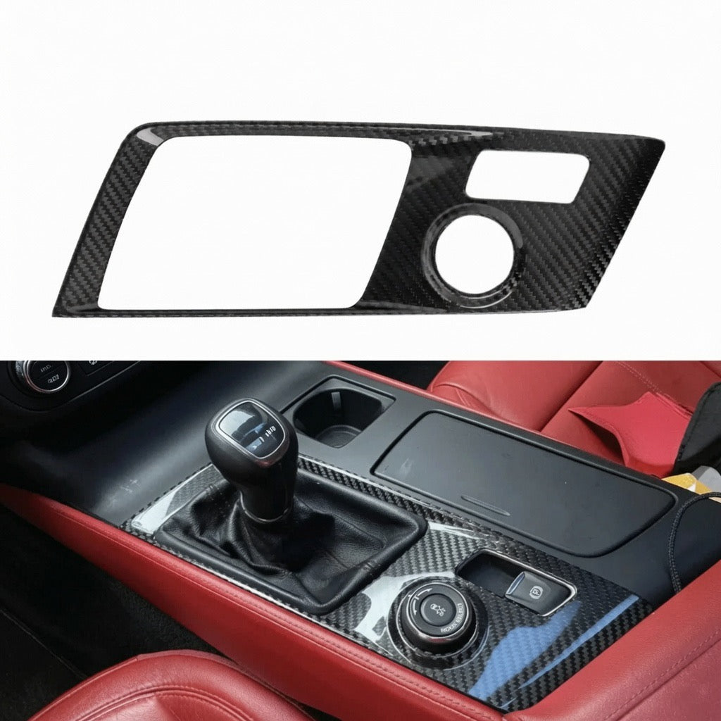 CARBON FIBER CENTRAL GEAR SHIFT PANEL TRIM COVER - CHEVROLET CORVETTE C7 (2014–2019)