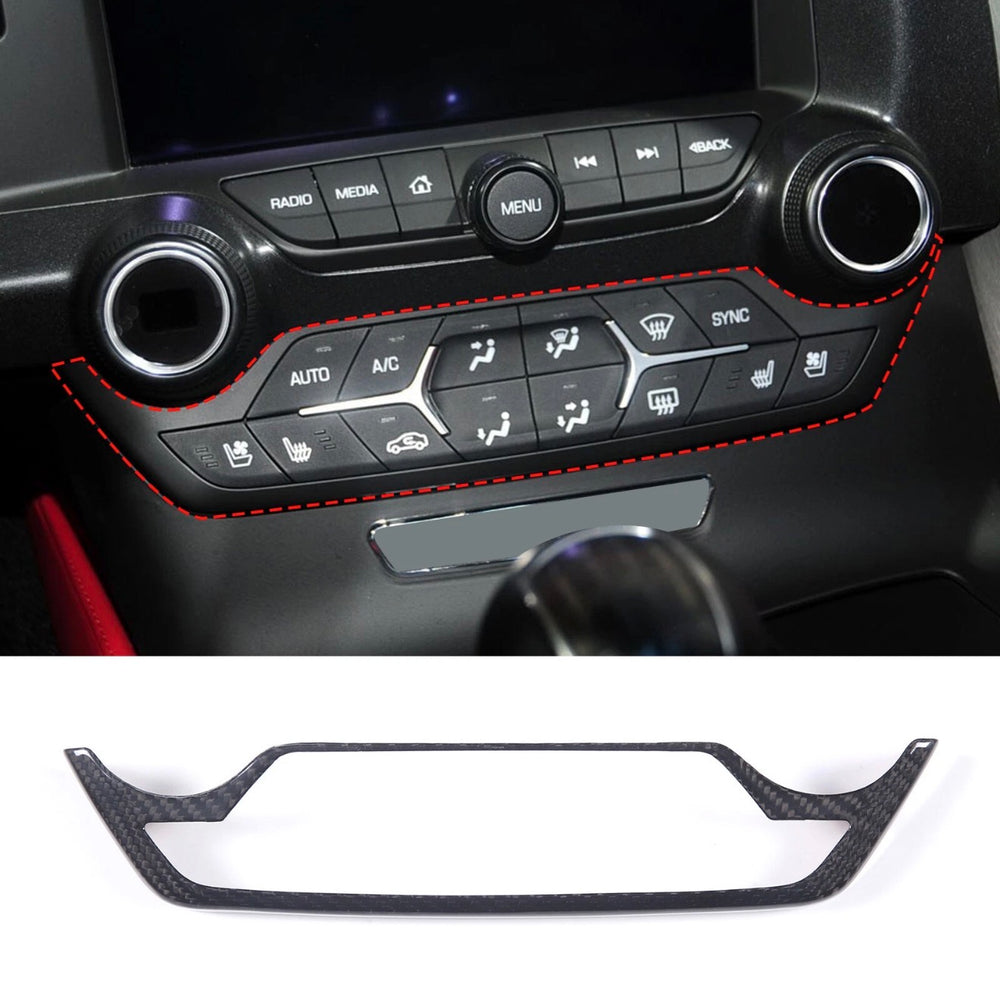 Carbon Fiber Center Console A/C Panel Trim Cover - Chevrolet Corvette C7 (2014–2019)