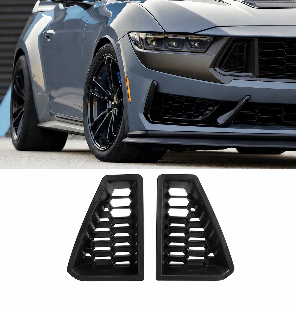 DARK HORSE STYLE FRONT UPPER MESH GRILLES - FORD MUSTANG (2024-2026)